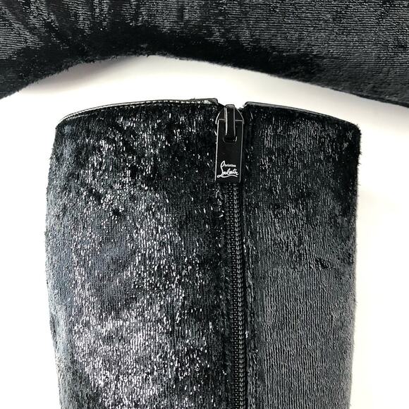 Christian Louboutin Kate Botta 100 Velours Papillon Pointed Toe Boots 39.5 - Picture 7 of 9